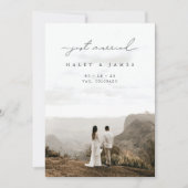 書道モダンたった今結婚しました写真結婚の 案内状 (正面)