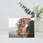 書道モダンたった今結婚しました結婚の写真 ポストカード (スタンド正面)