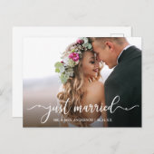 書道モダンたった今結婚しました結婚の写真 ポストカード (正面/裏面)