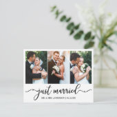 書道モダンたった今結婚しました結婚の3枚の写真 ポストカード (スタンド正面)