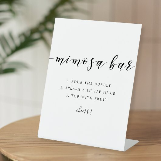 書道モダンのミモサ結婚バー 台座サイン