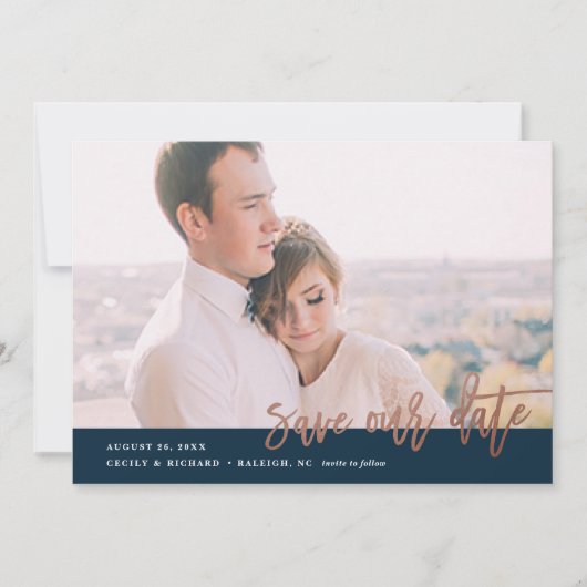 書道モダンの写真が日付を保存 セーブザデート (正面)