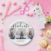 書道モダンの台本の卒業式3写真 ペーパープレート (パーティー)