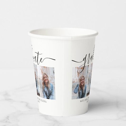 書道モダンの台本の卒業式3写真 紙コップ (右)