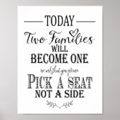 書道モダンの結婚座席計画プリント ポスター (正面)