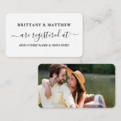 書道モダンの結婚登録写真 エンクロージャーカード (正面/裏面)