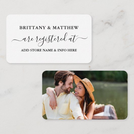 書道モダンの結婚登録写真 エンクロージャーカード (正面/裏面)