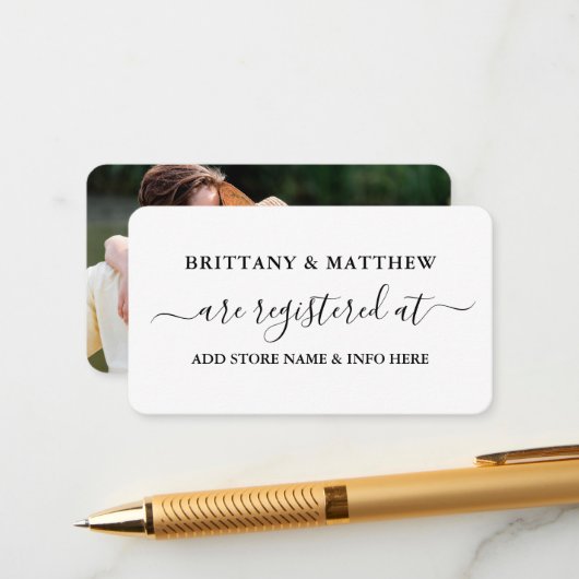 書道モダンの結婚登録写真 エンクロージャーカード (正面/裏面インサイチュ)