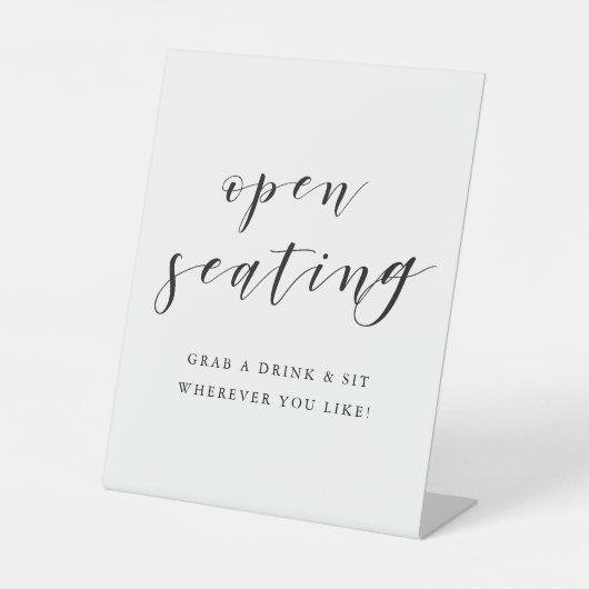 書道モダンの結婚開放式シーティングテーブル 台座サイン (正面)