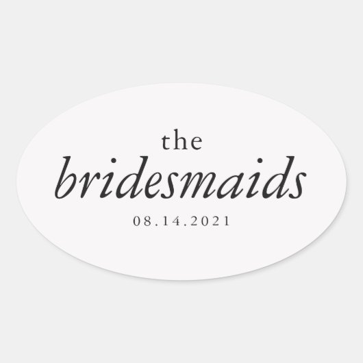 書道モダンの花嫁結婚様 楕円形シール (正面)