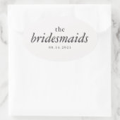 書道モダンの花嫁結婚様 楕円形シール (バッグ)