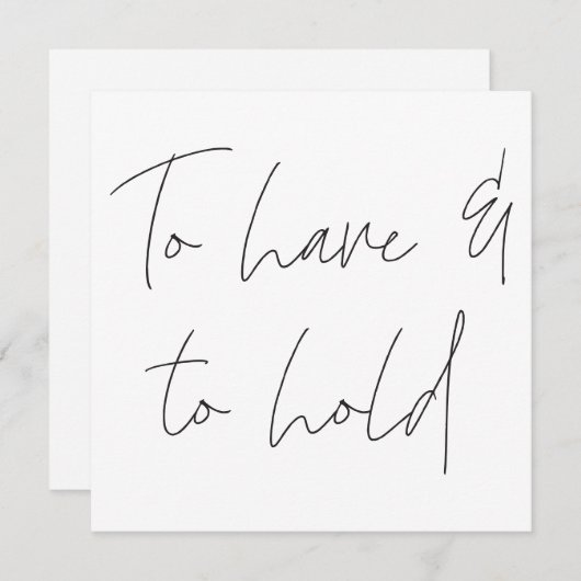 書道モダンの誓いの持ち結婚方 招待状 (正面/裏面)