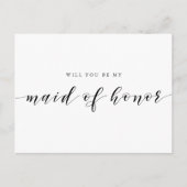 書道モダンは私のメイド・オブ・オーナー（花嫁付き添い人） インビテーションポストカード (正面)