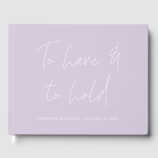 書道モダンは薄紫結婚の ゲストブック (正面)