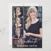 書道モダンインク4写真の卒業 案内状 (正面)