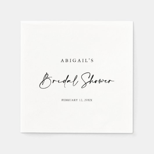 書道モダンエレガントブライダルシャワー スタンダードカクテルナプキン (正面)