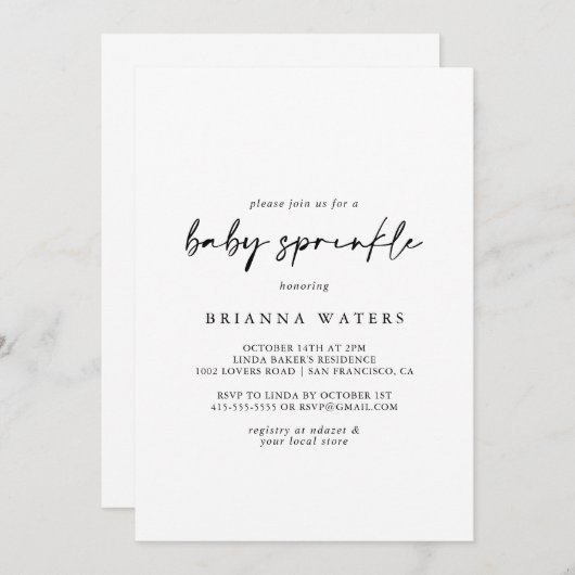 書道モダンエレガントベビー 招待状 (正面/裏面)