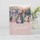 書道モダンエレガント卒業招待状 カード (スタンド正面)