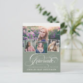 書道モダンエレガント卒業招待状 ポストカード (スタンド正面)