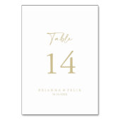 書道モダンエレガント結婚金ゴールド テーブルナンバー (正面)