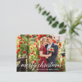 書道モダンエレガント聖降誕祭お祝い ポストカード (スタンド正面)