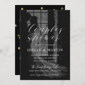 書道モダンカップルのシャワーフォトIl 招待状 (正面/裏面)