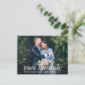 書道モダンカップル写真デートを保存 ポストカード (スタンド正面)