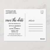 書道モダンカップル写真デートを保存 ポストカード (裏面)