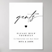 書道モダンガントバスルーム結婚のサイン ポスター (正面)