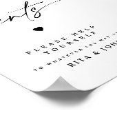 書道モダンガントバスルーム結婚のサイン ポスター (角)