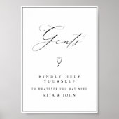 書道モダンガントバスルーム結婚のサイン ポスター (正面)