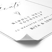 書道モダンガントバスルーム結婚のサイン ポスター (角)