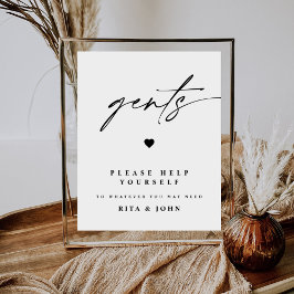 書道モダンガントバスルーム結婚のサイン ポスター