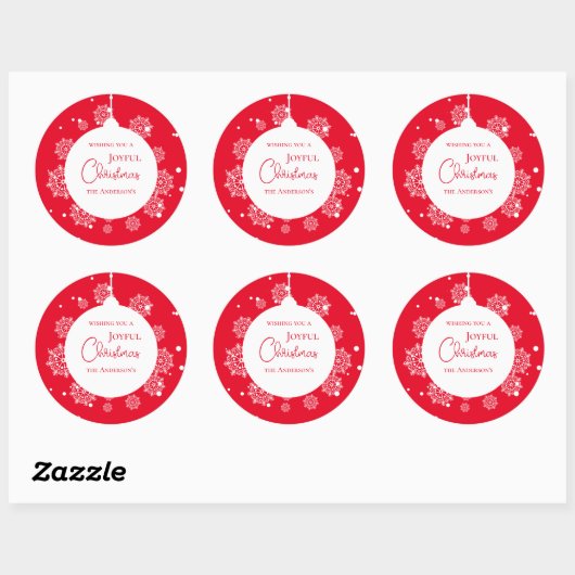 書道モダンクリスマスの飾り赤はっきりした色 ラウンドシール (シート)