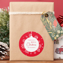 書道モダンクリスマスの飾り赤はっきりした色 ラウンドシール