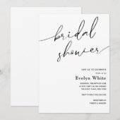 書道モダンシンプルブライダルシャワー招待 招待状 (正面/裏面)