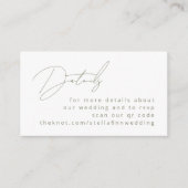書道モダンセージ緑詳細QRコード エンクロージャーカード (正面)