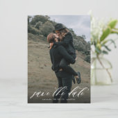 書道モダンタイポグラフィホワイトオーバーレイ写真 セーブザデート (スタンド正面)