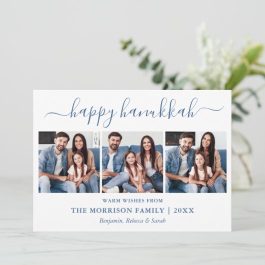 書道モダンダスティブルーハヌカー3枚の写真 シーズンカード (スタンド正面)