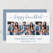 書道モダンダスティブルーハヌカー3枚の写真 シーズンカード (正面/裏面)