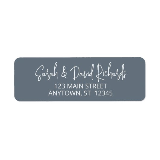 書道モダンダスティブルー差出人住所 ラベル (正面)