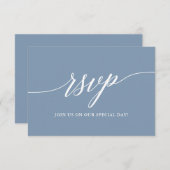 書道モダンダスティブルー 出欠カード (正面/裏面)