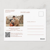 書道モダンテラコッタボホ日付を保存 ポストカード (裏面)