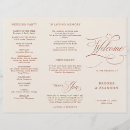 書道モダンテラコッタボホ結婚式 プログラム