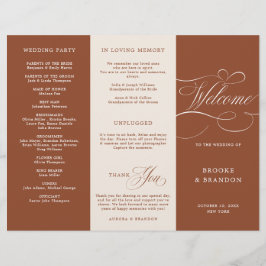 書道モダンテラコッタボホ結婚式 プログラム