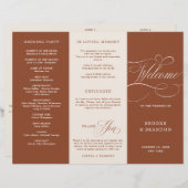 書道モダンテラコッタボホ結婚式 プログラム (正面/裏面)