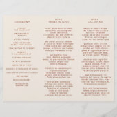 書道モダンテラコッタボホ結婚式 プログラム (裏面)