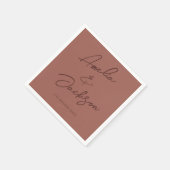 書道モダンテラコッタ結婚ズ スタンダードカクテルナプキン (角)