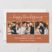 書道モダンテラコッタ3写真サンクスギビング シーズンカード (正面)