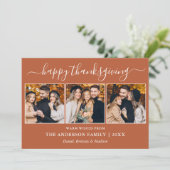 書道モダンテラコッタ3写真サンクスギビング シーズンカード (スタンド正面)